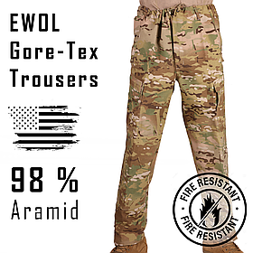 Вогнестійкі гортекс штани, Розмір: Large Regular, FREE EWOL Gore-Tex Trousers FR, Колір: MultiCam