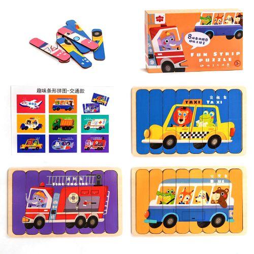 Дерев'яні пазли "Fun Strip", транспорт, фото 1