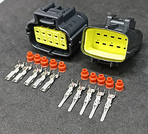 Роз'єм герметичний на 6 пінів мама папа коннектор фішка