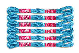 Нитка муліне, неонова, 8 м, блакитна