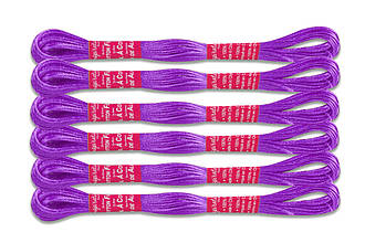 Нитка муліне, неонова, 8 м, фіолетова