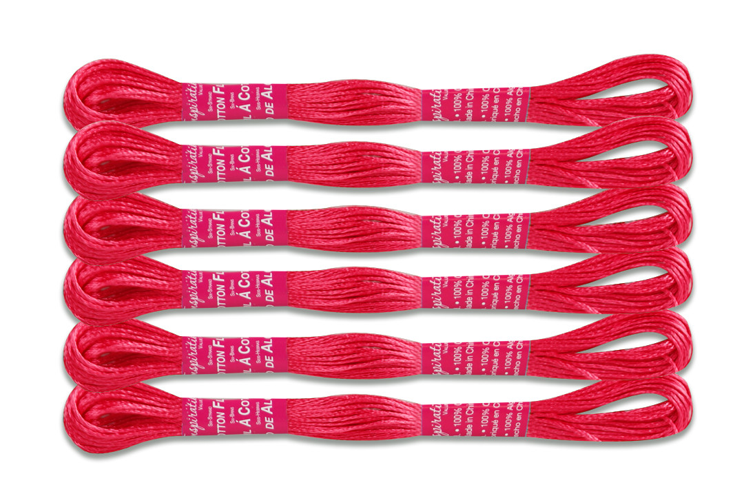 Нитка муліне, неонова, 8 м, малинова, фото 1