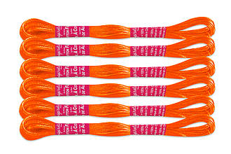 Нитка муліне, неонова, 8 м, жовтогаряча