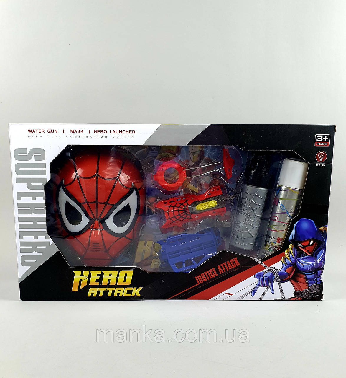 Ігровий набір WL 8834-50 людини павука маска рукавичка з павутиною, фото 1