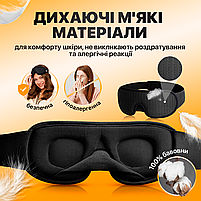 Маска для cну з дихаючого матеріалу та беруші в комплекті SBTR Синя (AFT-Navi), фото 3