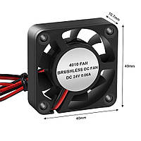 Вентилятор 40 мм 24V 2пин кулер для видеокарты для 3D-принтера 4010 Чорний