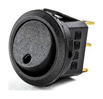 Вимикач одноклавішний (0-I) круглий чорний, фото 1