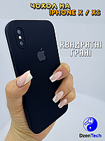 Силиконовый чехол на Айфон Х / Хс с квадратными углами Черный | iPhone X / Xs SoftCase Black