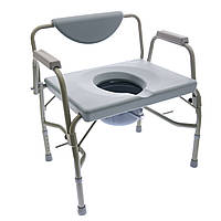 Крісло туалет баріатричне алюмінієве з відкидними підлокітниками MED1-N34