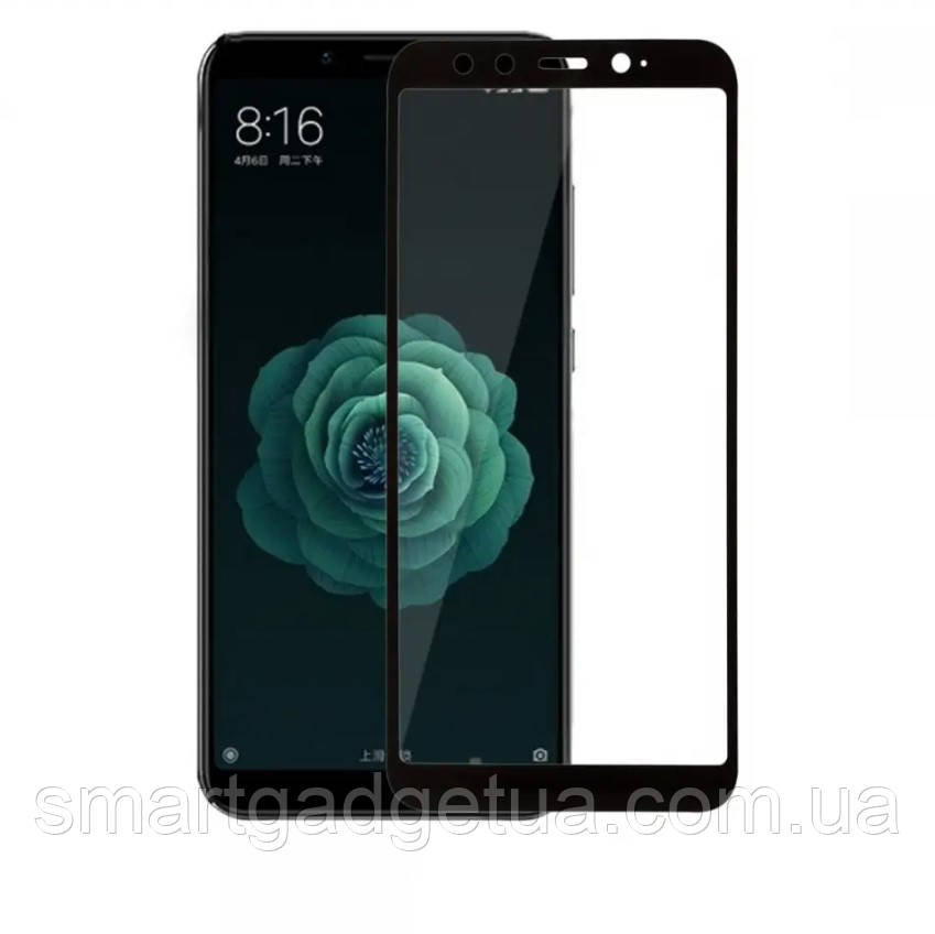 Захисне скло 2,5D / твердість 9H для смартфона Xiaomi MI A2 / з чорною рамкою