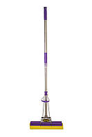 Швабра для влажной уборки роликово-телескопическая с двойным отжимом Kornel 33 см Фиолетовый