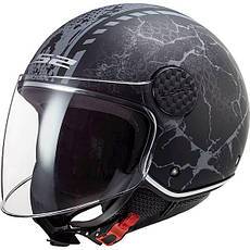 МОТОШОЛОМ ВІДКРИТИЙ LS2 0F558 SPHERE LUX SNAKE КОЛІР MATT BLACK TITANIUM