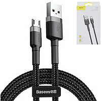 Якісний USB microUSB кабель Baseus CAMKLF-BG1, струм 2.4A, 1м Black