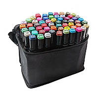 Набір двосторонніх маркерів 60 штук скетч-маркери для малювання різнокольорові спиртові фломастери, фото 7