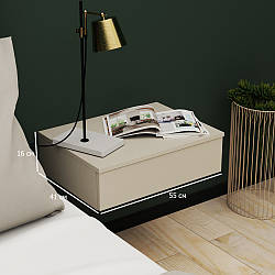 Комплект підвісних приліжкових тумб Тая 55 см сатин з висувною шухлядою