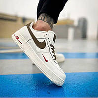 Чоловічі кросівки Nike Air Force 1 Low Essential Beige Brown Взуття Найк Аір Форс бежеві повсякденні шкіра