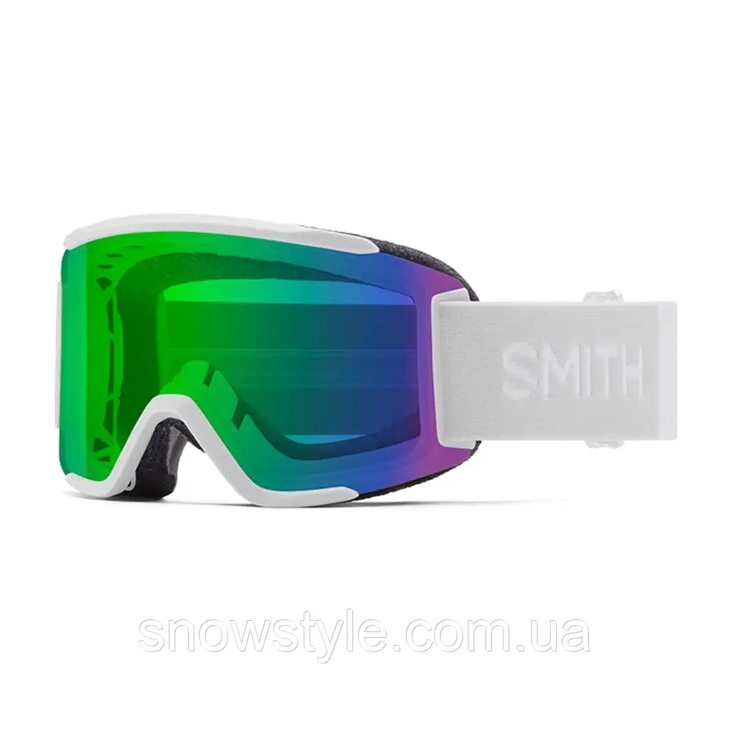 Гірськолижна маска Smith Squad White Vapor 2 Лінзи ChromaPop Everyday Green Mirror S2 / Yellow S1 УЦІНКА, фото 1