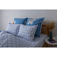 Постільна білизна двоспальне ТЕП Blue Check 2-01691-25193 180х215 см g