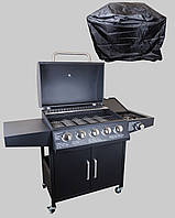 Газовый гриль-барбекю на 5 конфорок и 1 отдельную плиту Lightled GAS GRILL MAX GLV200305W Gray