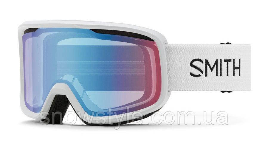 Гірськолижна маска Smtih Frontier White Лінза S1 Blue Sensor Mirror