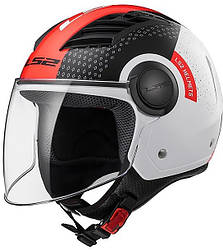 МОТОШОЛОМ ВІДКРИТИЙ LS2 OF562 AIRFLOW CONDOR КОЛІР WHITE BLACK RED