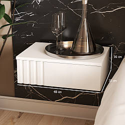 Комплект білих навісних приліжкових тумбочок Ліна 48 см з висувною шухлядою, 2 шт