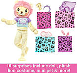 Лялька Барбі Barbie Cutie Reveal Doll & Accessories, Lion Plush Costume у костюмі лева, фото 4