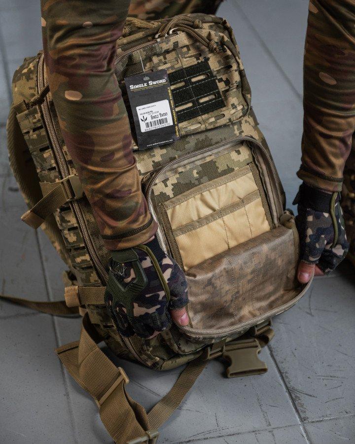 Штурмовий тактичний рюкзак для ЗСУ Single Sword, Бойова військова екіпіровка армійський рюкзак піксель