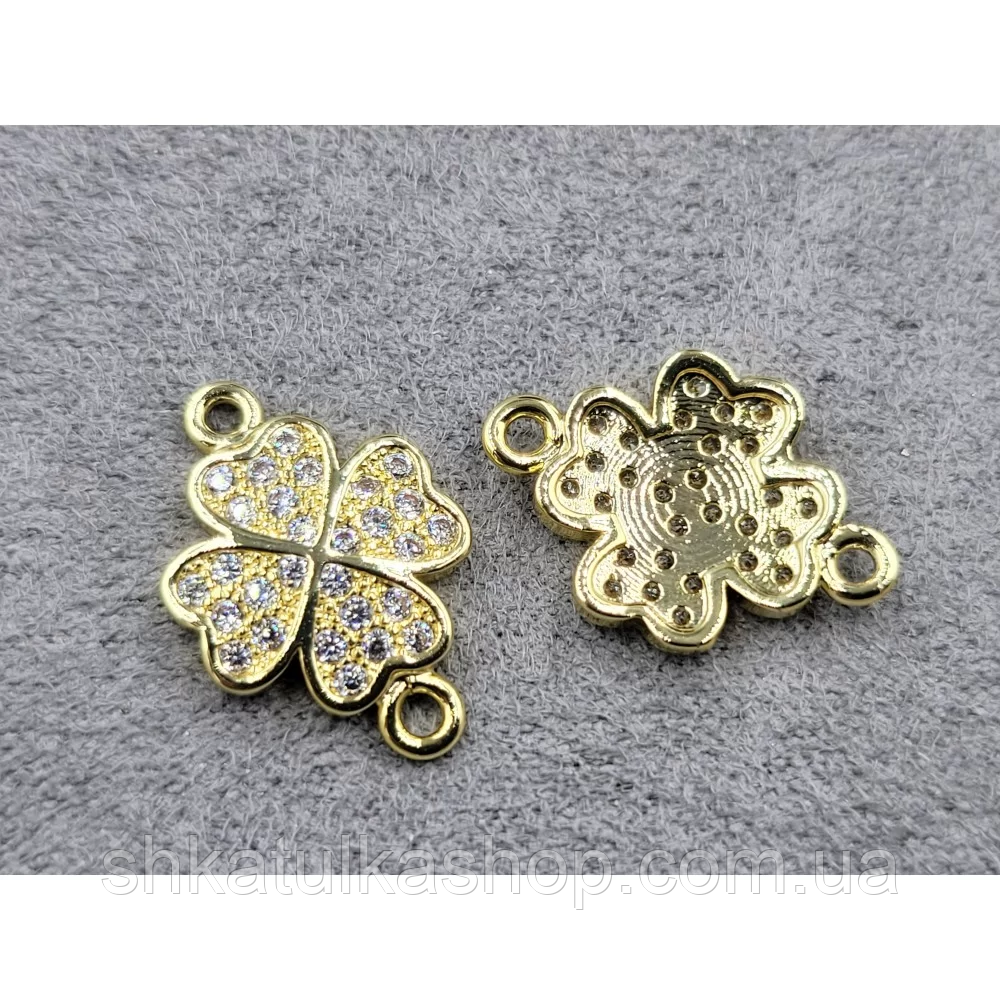 Конектор для біжутерії 12*18мм лимонне золото (гіпоалергенний сплав) К156, фото 1