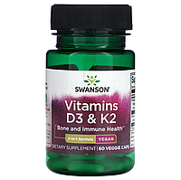 Vitamins D3 & K2 Swanson 60 капсул