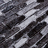 Стильна самоклеюча 3D панель Чорно-біла цегла 700x770x5мм, фото 2