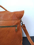 Ділова чоловіча (жіноча) шкіряна сумка (портфель) ручної роботи (натуральна шкіра) теракот, фото 5