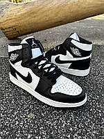 Мужские кожаные кроссовки Nike Air Jordan 1, молодежные мужские кроссовки, высокие кроссовки Найк Аир Джордан 42