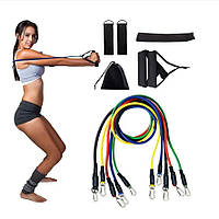 Фитнес резинки 5 штук exercise pipe | Резина для тренировок | Резиновые AO-104 фитнес ленты