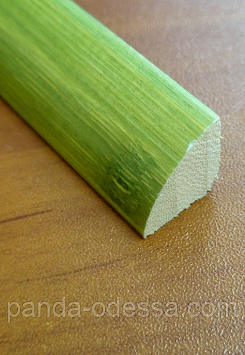 Бамбуковий молдинг кутовий внутрішній (чверть кола), зелений