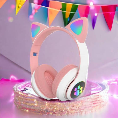 Bluetooth наушники с кошачьими ушками CAT STN-28 розовые | Наушники с ...