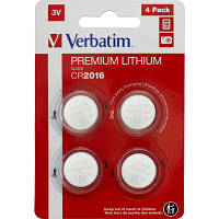Оригінал! Батарейка Verbatim CR 2016 Lithium 3V * 4 (49531) | T2TV.com.ua