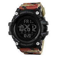 Часы наручные мужские SKMEI 1384CMRD CAMOUFLAGE, фирменные спортивные часы. Цвет: камуфляж