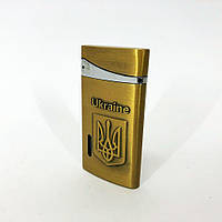 Турбо зажигалка, карманная зажигалка "Ukraine" 325. MT-436 Цвет: золотой