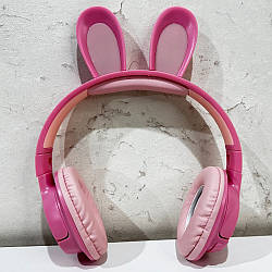 Бездротові навушники з підсвіткою зайчики KT56 рожевий