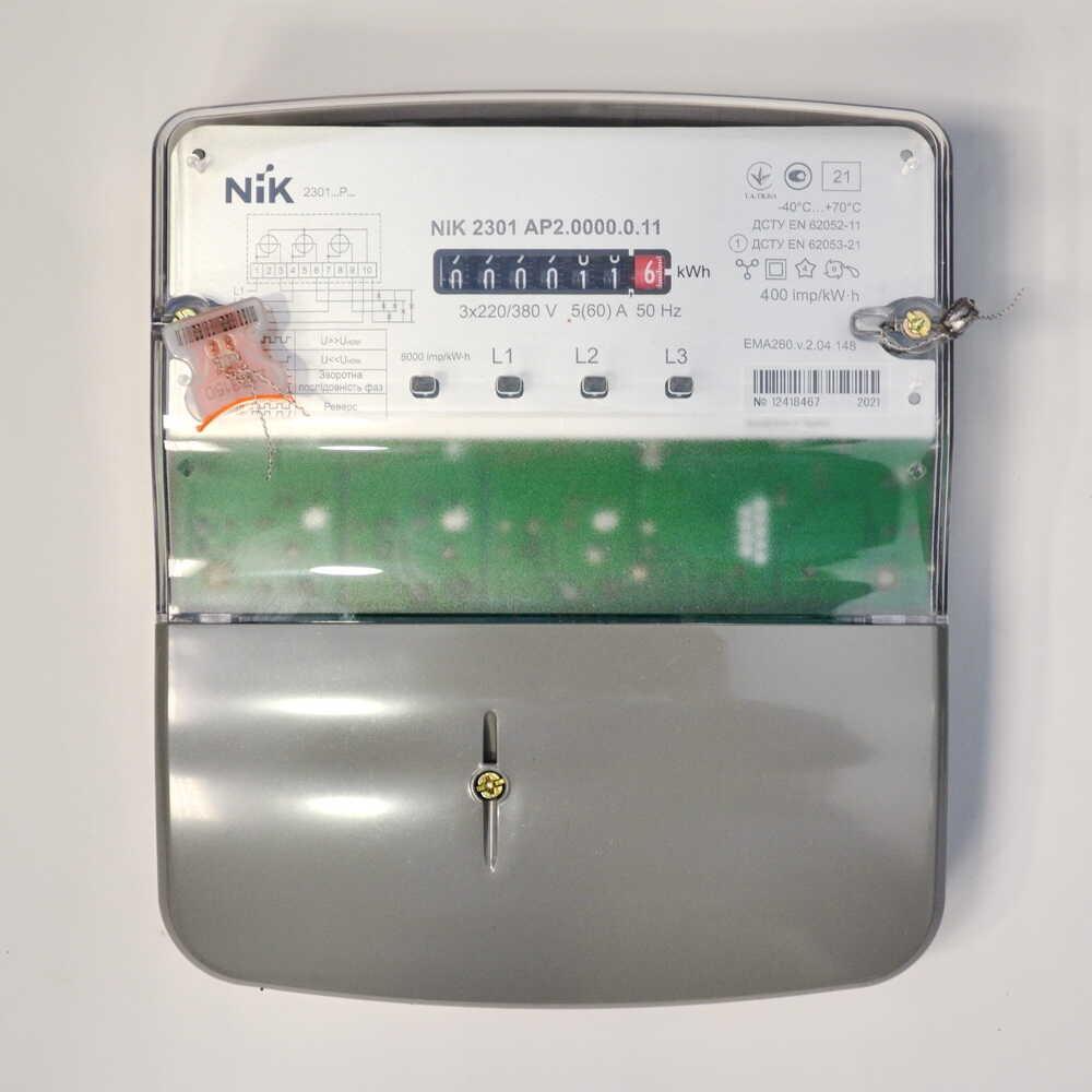 Лічильник NIK2301 AP2.0000.0.11, 5(60)А, 3ф, електромех. однотариф