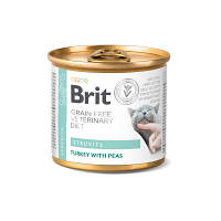 Консервы для кошек Brit GF VetDiets Cat Struvite индейка и горох 200 г (8595602549863) g