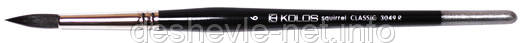Белка круглаяя, Classic 3049R, №11, короткая ручка, кисть KOLOS, фото 1