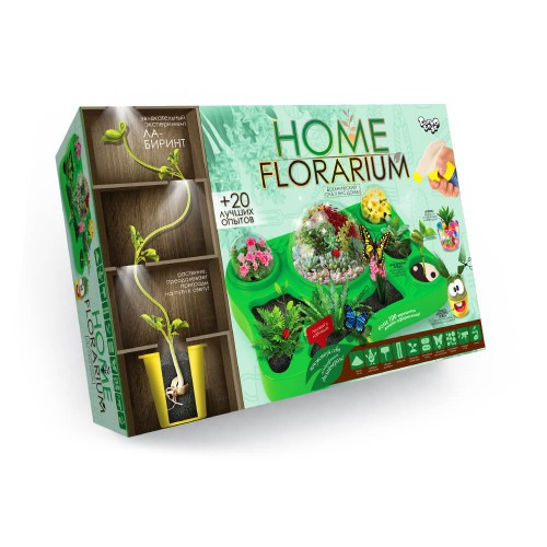 Набір для вирощ. рослин «HOME FLORARIUM» HFL-01 мінігазичний сад 80х340х225 мм