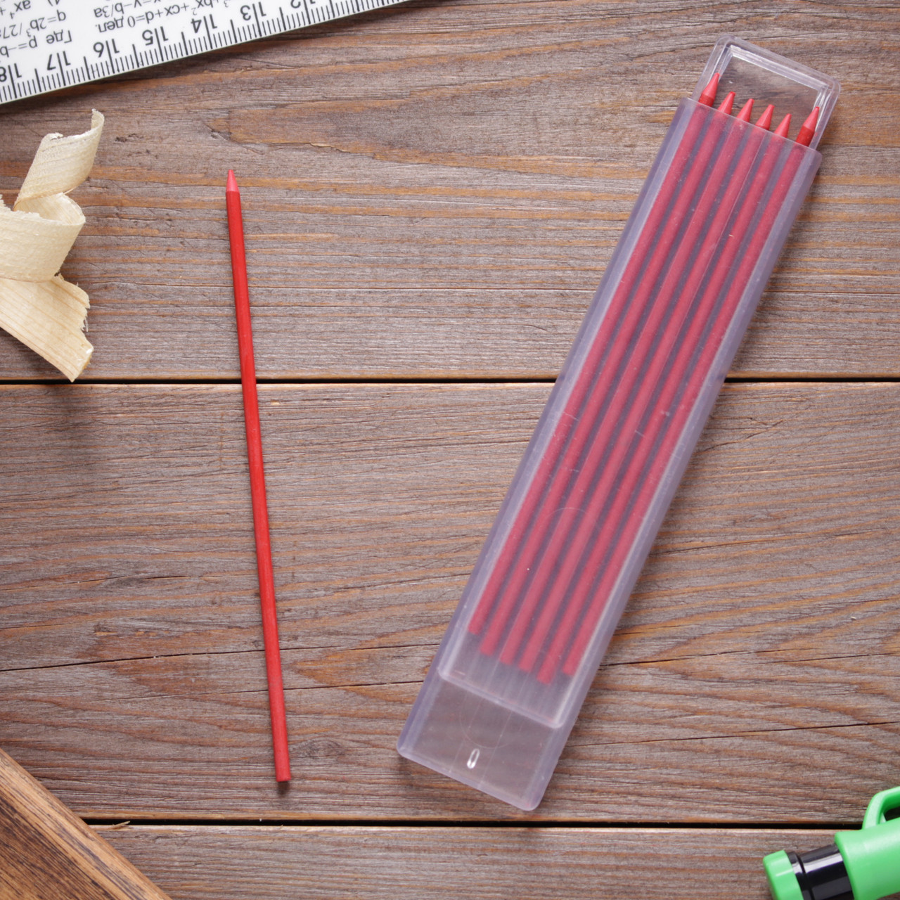 Грифелі стрижні для будівельного олівця 2.8 мм червоні механічного автоматичного
