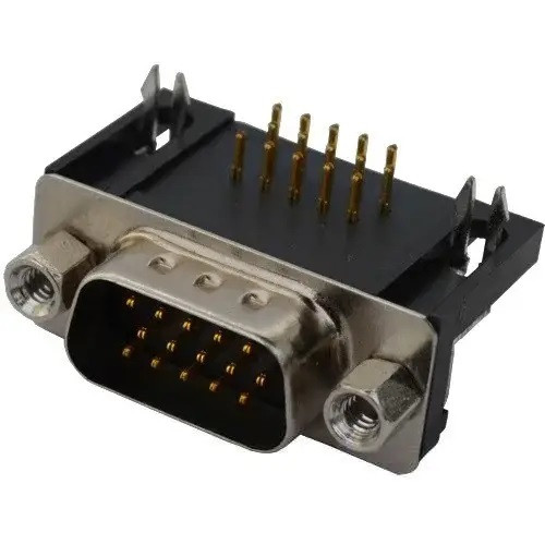 Штекер HDRB-15pin монтажний кутовий для плати (3-х рядний)