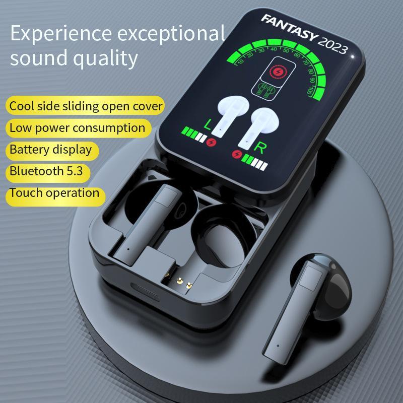 Kt15 Pro бездротові Bluetooth LED Dashboard Earbuds Спорт Цифровий дисплей Ігри Справжня бездротова міні-гарнітура