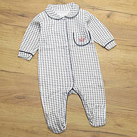 68 3-5 мес теплый нарядный праздничный человечек костюмчик комплект для новорожденного мальчика 7102 Серый