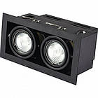 LED Світильник карданний для ламп GU10x2 210х108mm [4260642632519] LHK2-LED-GU10(black) EUROLAMP