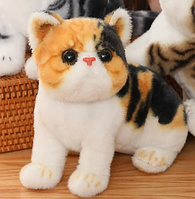 Мягкая игрушка кот, сидящий кот, серый кот